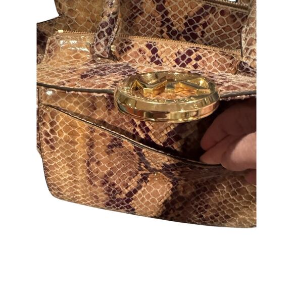 Michael Kors Embossed Python Snake Print Bag & Wallet Set - Picture 4 of 4